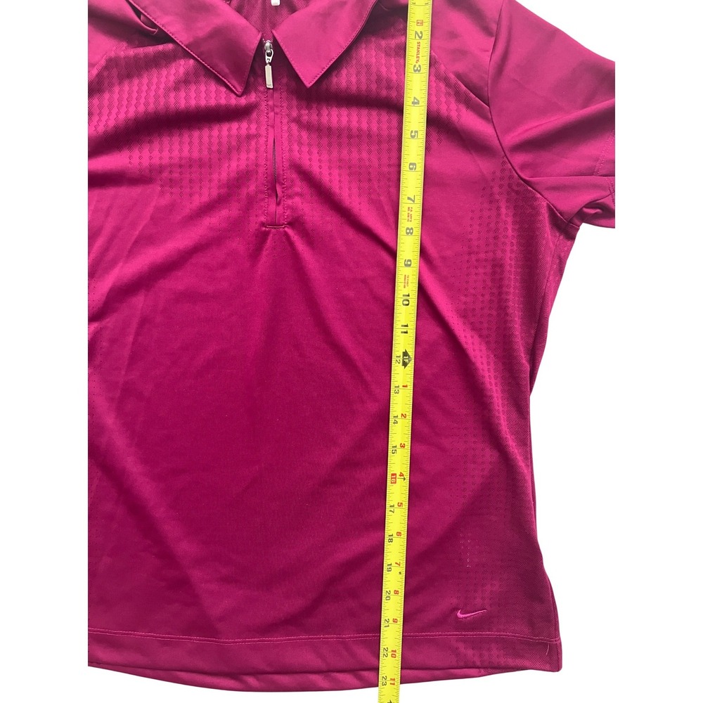 Nike Golf Fit Dry Womens Magenta Pink Quarter Zip Polo Shirt M Medium - Picture 3 of 6